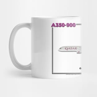 Airbus A350-900 - Qatar Airways (Art Print) Mug